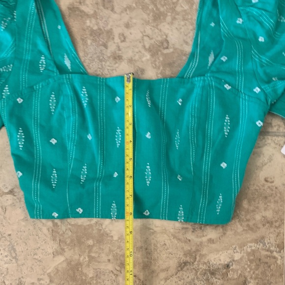 Hurley NEW Teal Puff Sleeve Crop Top shirt - Picture 10 of 13